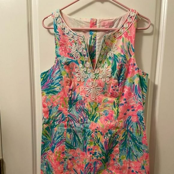 Lilly Pulitzer Sleeveless Floral Gabby Shift Dress Size 10 - Picture 3 of 3